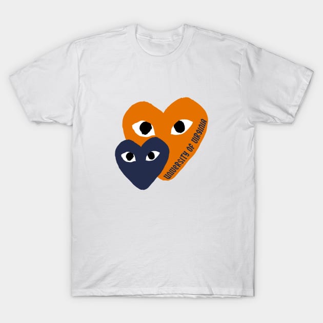 uvirginia hearts T-Shirt by Rpadnis